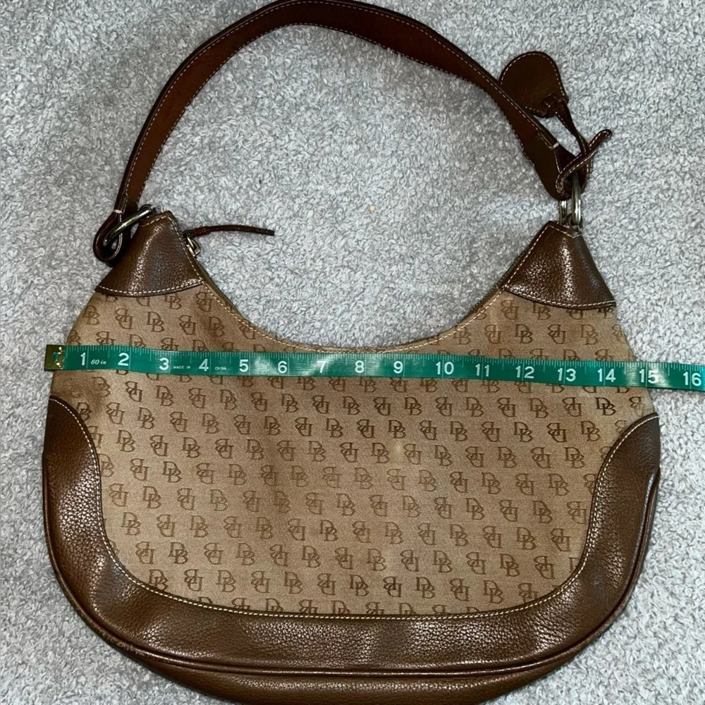 Dooney & Bourke Signature Tan and Brown Hobo Bag